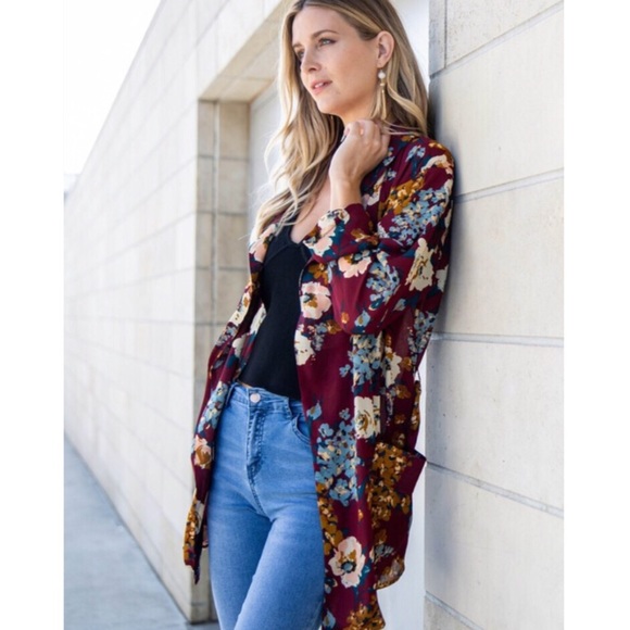 LAST ONE! 5⭐️ KORI Floral Kimono Jacket - Picture 5 of 6